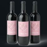 Zwei Herzen, romantische Hochzeit.Personalisiert Weinetikett<br><div class="desc">Flitterwochen,  einfach verheiratet,  zwei durchsichtige Herzen,  romantische Hochzeit,  Valentinstag,  Happy Valentines Tag,  liebevolle Herzen,  Doppelherzen,  i Liebe Sie,  Hochzeitszeremonie,  können Sie den Hintergrund und Text ändern.</div>