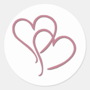 Zwei Herzen ... Runder Aufkleber