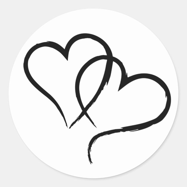 Zwei Herzen Runder Aufkleber (Vorderseite)