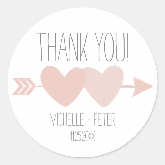 Zwei Herzen Runder Aufkleber (Vorderseite)