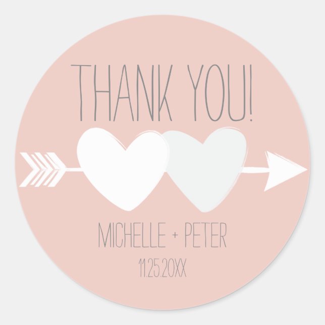 Zwei Herzen Runder Aufkleber (Vorderseite)