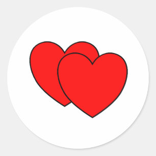 Zwei Herzen Runder Aufkleber