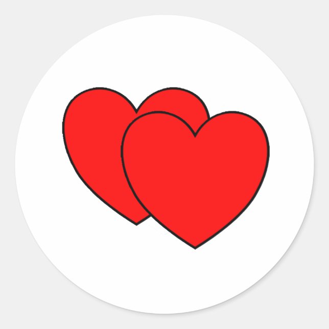 Zwei Herzen Runder Aufkleber (Vorderseite)