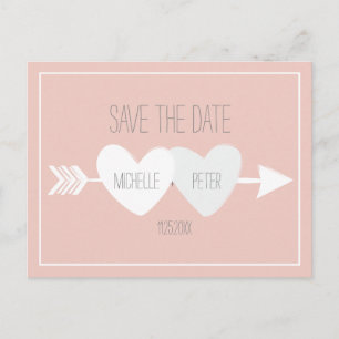 Zwei Herzen Save the Date Postkarte