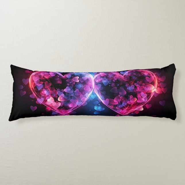 Zwei Herzen Seitenschläferkissen (Vorderseite)