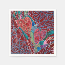 Zwei Herzen Serviette