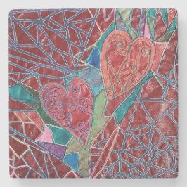 Zwei Herzen Steinuntersetzer