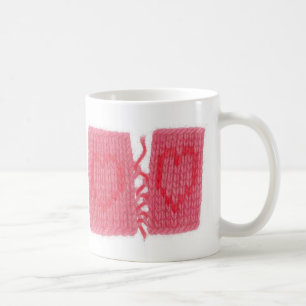 ZWEI HERZEN STRICK Weiße Tasse