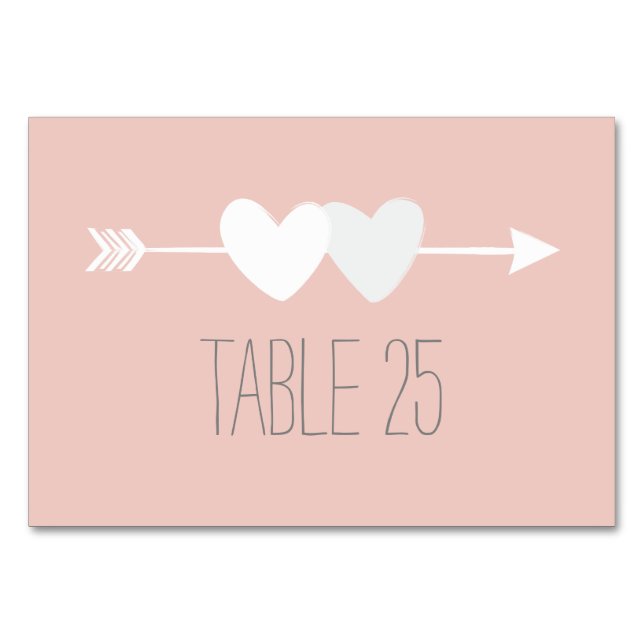 Zwei Herzen Tischnummer (Vorderseite)