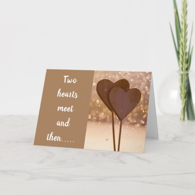 "ZWEI HERZEN TREFFEN" DANN MARRAIGE FEIERTAGSKARTE (Vorderseite)
