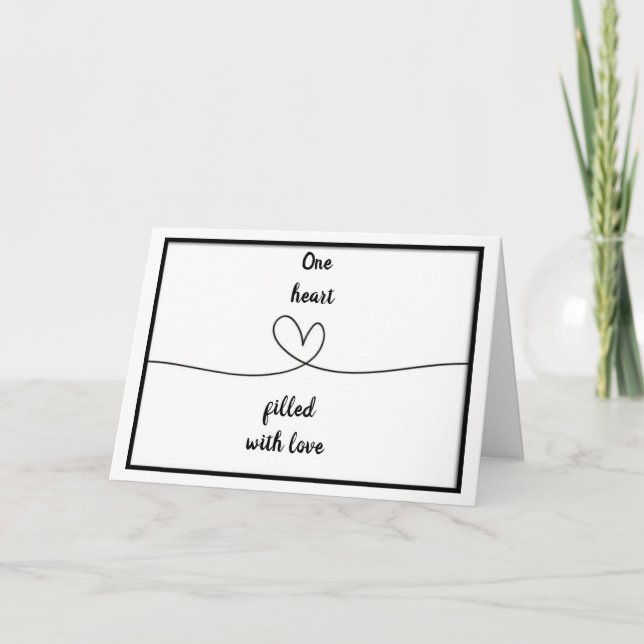 "ZWEI HERZEN TREFFEN" DANN MARRAIGE KARTE (Vorderseite)