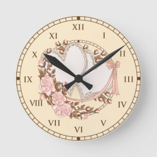 Zwei-Herzen-Uhr Runde Wanduhr