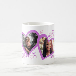 Zwei Herzen Valentine / Hochzeit Fotos lila Tasse