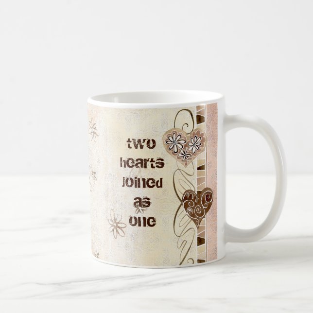 Zwei Herzen verbunden als eine Liebe-Tasse Kaffeetasse (Rechts)