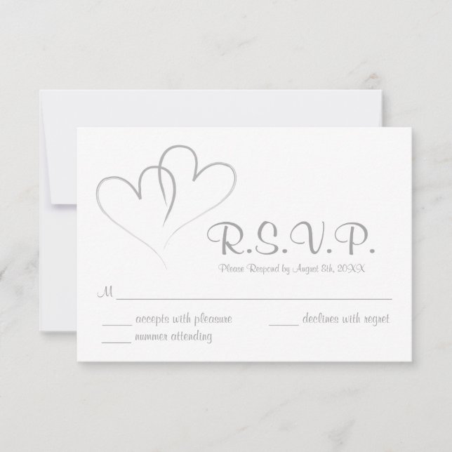 Zwei Herzen verwoben Wedding RSVP Card (Vorderseite)