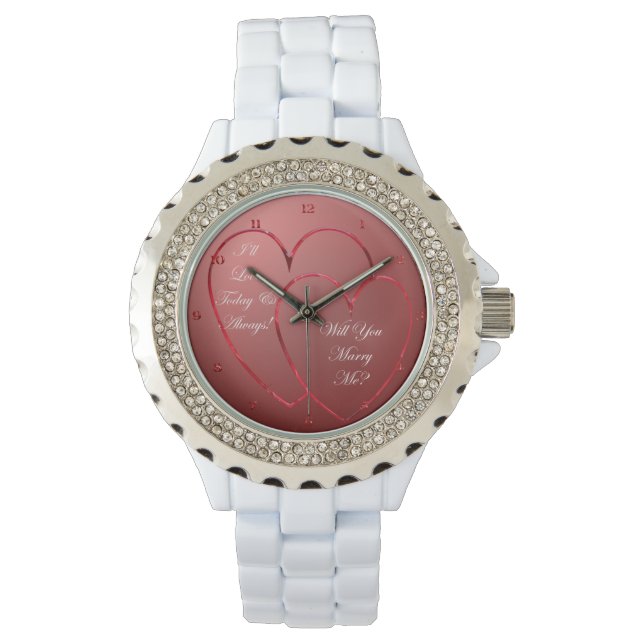 Zwei Herzen wirst du mich heiraten und mir zusehen Armbanduhr (Vorderseite)