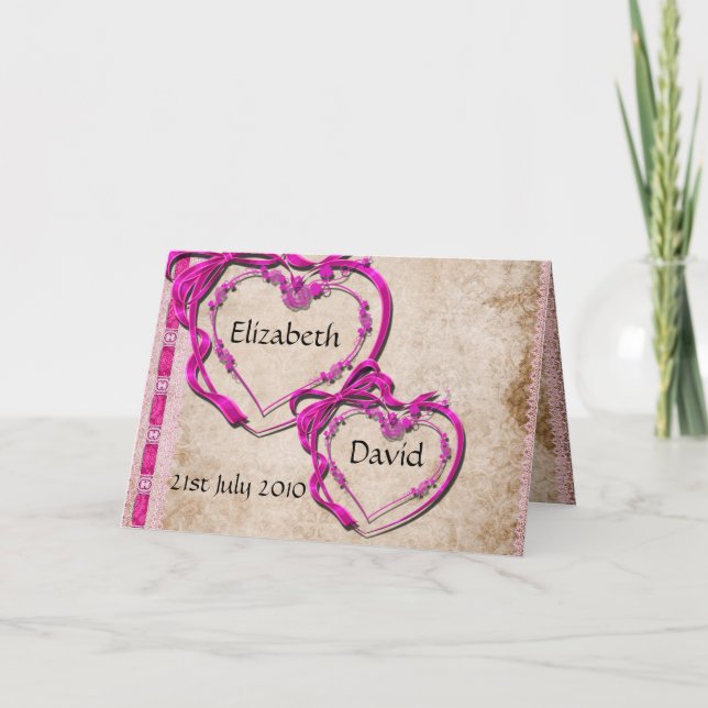 Zwei Herzen zusammen Einladung (Vorderseite)