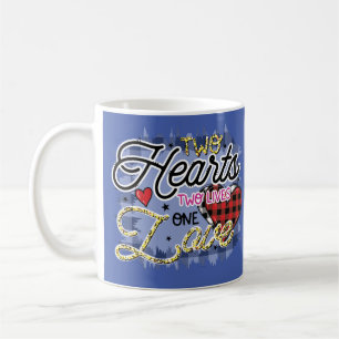 Zwei Herzen Zwei leben eine Liebe, Valentinstag Kaffeetasse
