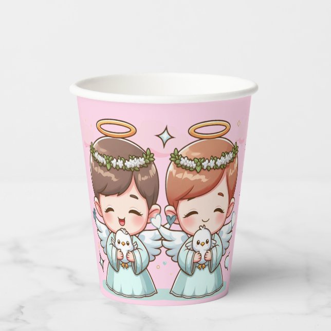 Zwei Himmlische Wächter Pappbecher (Vorderseite)