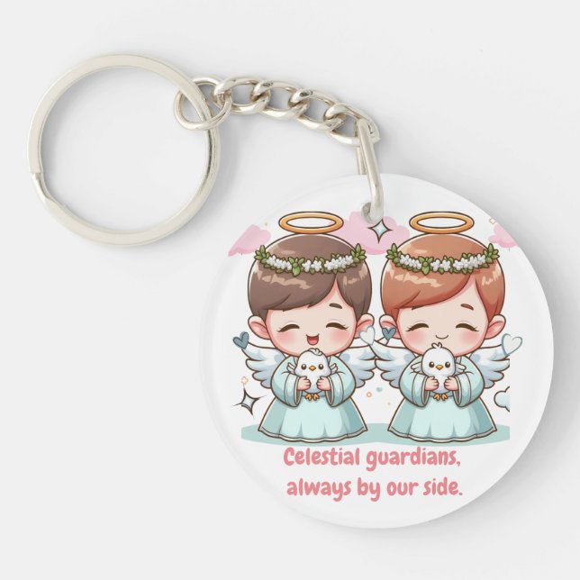 Zwei himmlische Wächter Schlüsselanhänger (Vorderseite)