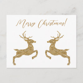 Zwei Hirsche in Imitaten Gelber Glitzer mit benutz Postkarte