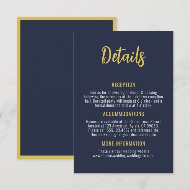 Zwei Hochzeiten an der Goldküste der Marine mit we Begleitkarte (Vorne/Hinten)