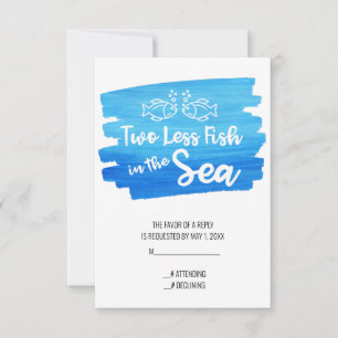 Zwei Hochzeiten im Wasser: weniger Fisch RSVP Karte