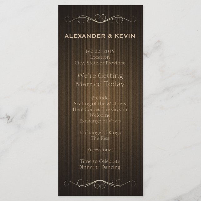 Zwei Hochzeitslandprogramme für Erwachsene Programm (Vorderseite)