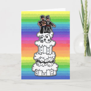 Zwei Höfe auf Rainbow Wedding Cake (Leather Daddy) Karte