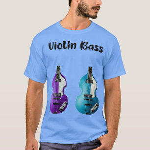 Zwei Hofner Violin Bass Blue und Lila Musical Ins T-Shirt