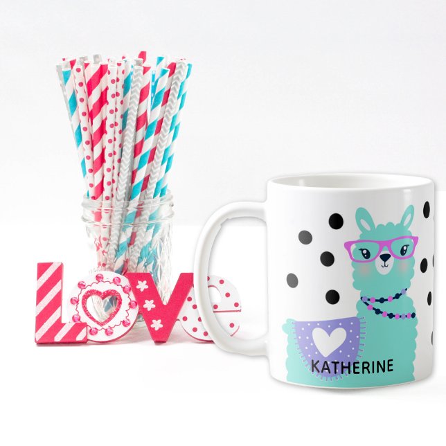 Zwei Hübsche Llama Ladys Coffee Kaffeetasse (Von Creator hochgeladen)
