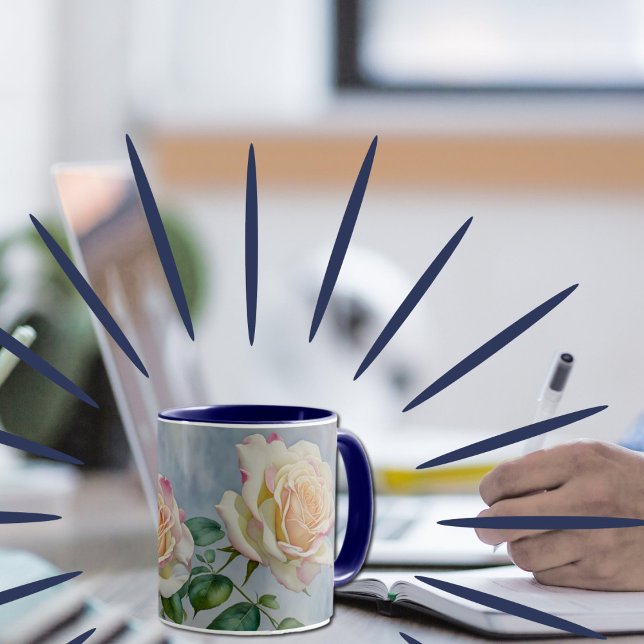 Zwei Hübsche Rose Blume Art Cup Tasse (Von Creator hochgeladen)