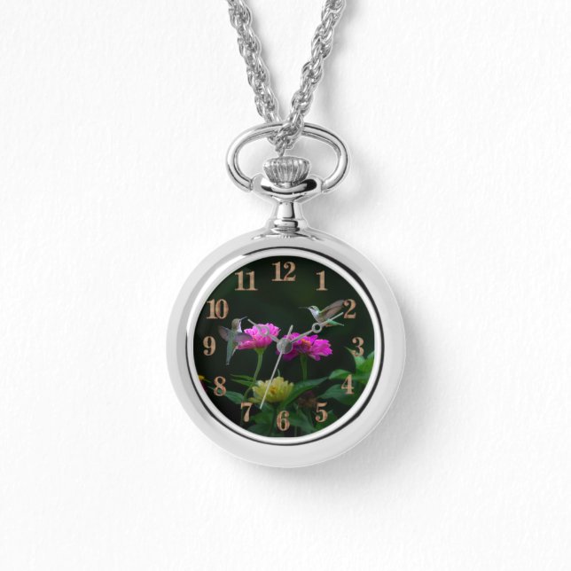 Zwei Hummingbirds Necklace eWatch Armbanduhr (Vorderseite)