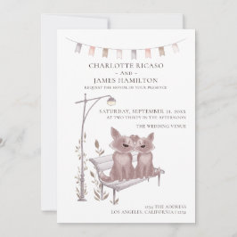 Zwei Hunde auf einer Hochzeitsbank Ankündigung