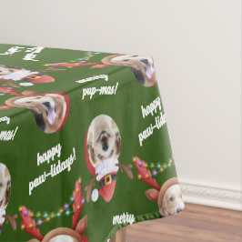 Zwei Hunde Foto Frohe Weihnachten Klein + Mittel Tischdecke