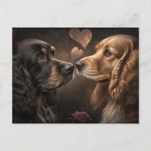 Zwei Hunde lieben Valentine/Jubiläum Postkarte
