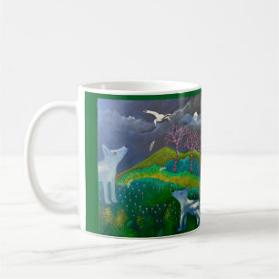 Zwei Hunde Nacht Kaffeetasse