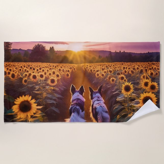 Zwei Hundekuchen Strandtuch (Vorderseite)