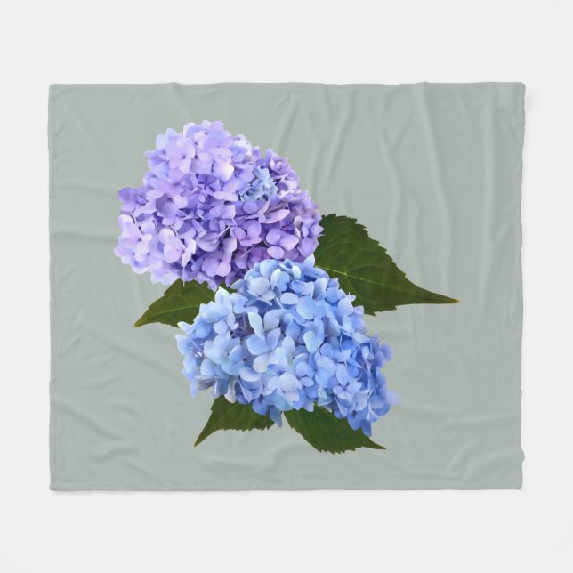 Zwei Hydrangea Lavender und Blau Fleecedecke (Vorderseite (Horizontal))