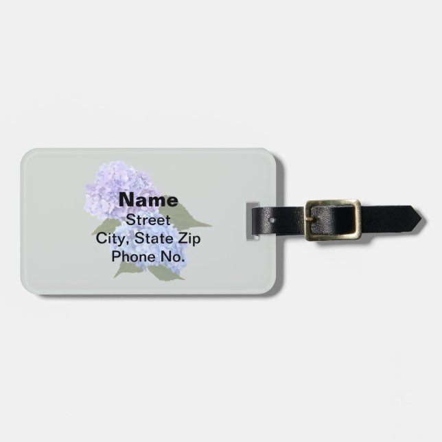 Zwei Hydrangea Lavender und Blau Gepäckanhänger (Vorderseite horizontal)