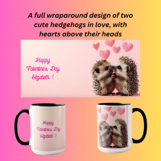 Zwei Igel, die sich für den Valentinstag einsetzen Tasse