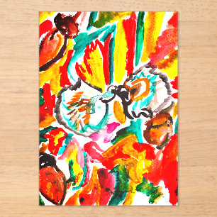 Zwei Igel spielen Herbst . Acryleinladungen