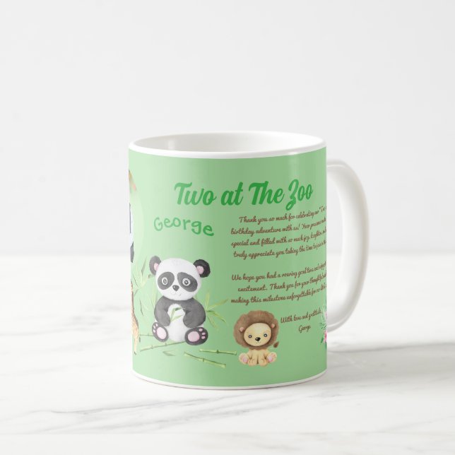 Zwei im Zoo Kinder Geburtstag Instagram Barcode Kaffeetasse (VorderseiteRechts)