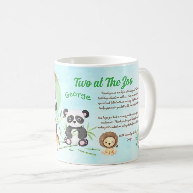 Zwei im Zoo Kinder Geburtstag Instagram Barcode Kaffeetasse (VorderseiteRechts)
