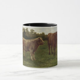 Zwei in einem landwirtschaftlichen Feld Stehende K Tasse