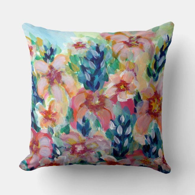 Zwei in einem originalen, blumengeschmückten Kisse Kissen (Vorderseite)