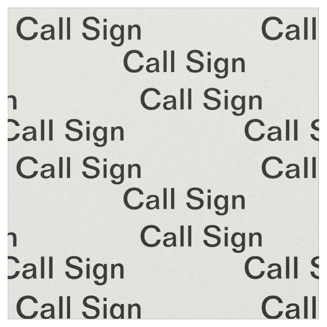 zwei individuelle Rufzeichen Ham Radio Fabric Stoff (Nahaufnahme)