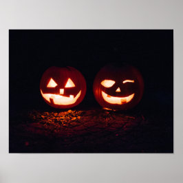 Zwei Jack-o'-Lanterns zu Halloween Poster