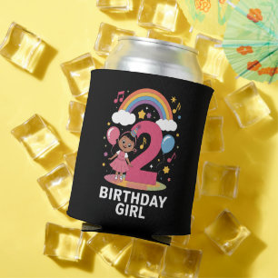 Zwei Jahre altes Geburtstag Mädchen Süß 2. Geburts Dosenkühler