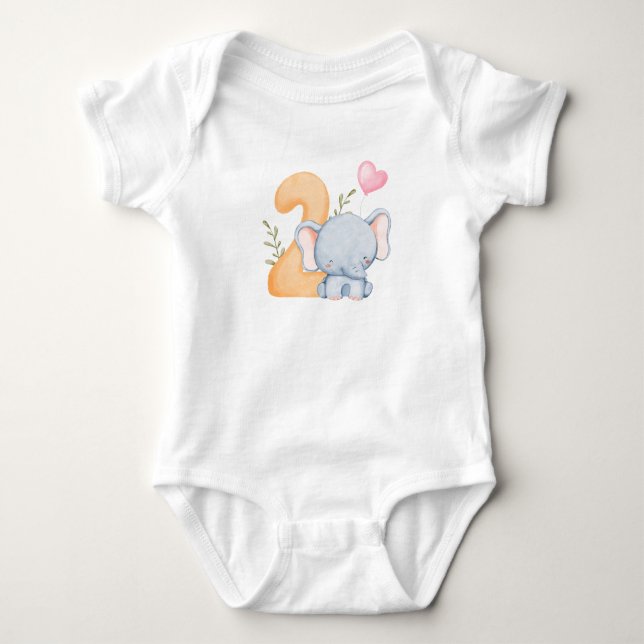 Zwei Jahre kleine Trunks Baby Strampler (Vorderseite)